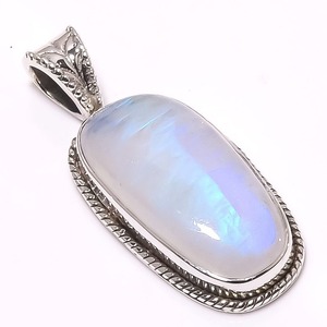 <b>Moonstone</b> Gemstone <b>Pendant</b> Jewelry For Women Silver Boho Style Jewelry 925 Sterling Silver Trending Handmade <b>Pendant</b> Gift For - Product Image 1