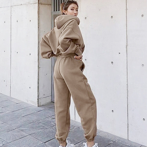 Conjunto de Sudadera con Capucha Extra Grande de Felpa Francesa Gruesa y Pesada para Mujer, con Logotipo Personalizado, para Invierno - Product Image 3