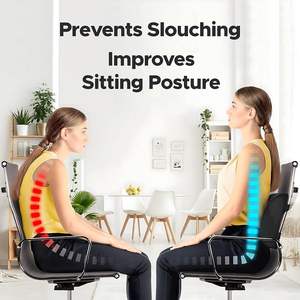 Frido Lumbar <b>Support</b> Pillow <b>for</b> <b>Office</b> <b>Chair</b> Gel-Infused Memory Foam Orthopedic Cushion with Air Flow Vents Improves Posture - Product Image 3