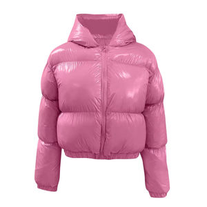 Concevez votre propre logo, vestes matelassées à capuche pour femmes, fermeture éclair, respirantes, broderies, coupe courte, rembourrage, séchage rapide. - Product Image 2