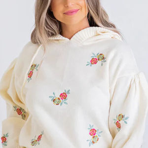 Sweat à capuche pour femme à manches longues, design personnalisé, 100% coton, tricoté, écologique, respirant, séchage rapide, streetwear, coupe ample - Product Image 6