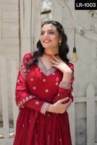 Las últimas mujeres usan vestidos de función de boda de Material floreciente de imitación con lentejuelas y Dupatta DE TRABAJO bordado para mujeres usan tela - Product Image 5