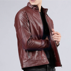 2024 Best Selling Men's <b>Leather</b> <b>Jacket</b> High Quality <b>Long</b> Sleeves High Street Style Quick Dry Breathable Winter OEM Service - Product Image 4