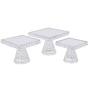 Best Price Luxury Crystal Metallic Glass <b>Cake</b> Stand round Silicone and Plastic Restaurant <b>Wedding</b> Party Set <b>Box</b> Packing - Product Image 1