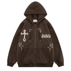 คุณภาพสูง OEM ผู้ชายที่กําหนดเองผ้าฝ้ายขนแกะเสื้อกันหนาวหมวกฤดูหนาวปัก Hoodies ขนาดใหญ่ - Product Image 1