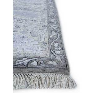 Tapis en laine et viscose noué à la main Aurora gris et noir à motif floral pour usage domestique - SKWV-53 - Product Image 4