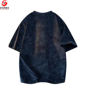 T-shirt Oversize Premium Imprimé Galaxie Coton Doux Streetwear Coupe Décontractée Col Rond Personnalisable Logo Vente en Gros Printemps Séchage Rapide - Product Image 3