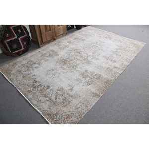 5.6x8.7 ft Turkish Vintage Wool <b>Rug</b> Large Gray Patchwork <b>Check</b> <b>Rug</b> with Latex Backing Eco-Friendly Home Decor - Product Image 1