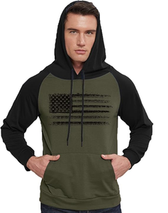 Men's Sweatshirt USA FLAG Patriotic Graphic <b>Polyester</b> <b>Hoodies</b> for Men Pocket Raglan Long Sleeve Sweatshirts - Product Image 4