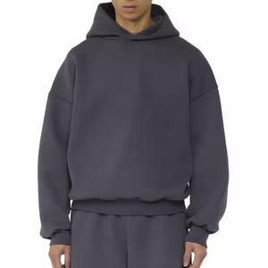 2005 meilleure qualité coton lourd hommes à capuche personnalisé Boxy recadrée hiver sweat avec polaire lourde Style éponge français - Product Image 5
