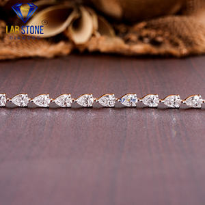 IGI certificado 13,3 TDW pera corte diamante tenis pulsera 18K oro rosa estilo clásico rodio para boda fiesta compromiso regalo - Product Image 4