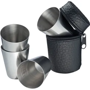 Promotional Drinkware 4 Personalized Steel <b>Glasses</b> by Filippo - Product Image 1