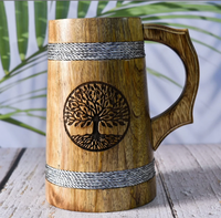 Tasse en corne de buffle polie 100% naturelle 500ml, thème religieux, emballage cadeau, écologique, haute qualité, toucher réel