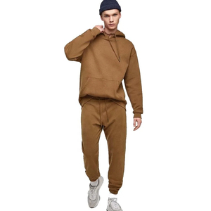 Couleur marron personnalisé imprimé hiver hommes survêtements 100% coton respirant séchage rapide Jogging décontracté course entraînement costumes - Product Image 4