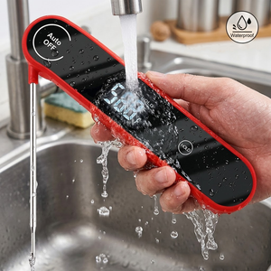 Thermomètre alimentaire à lecture instantanée étanche IP66 pour barbecue, thermomètre numérique LCD rapide pour viande (0,6 s) - Product Image 5