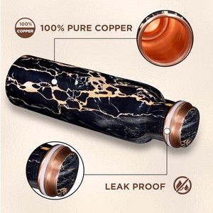 Bouteille en cuivre Meenakari 950 ml Bouteille d'eau en cuivre pur Meenakari Bouteille en cuivre anti-fuite - Product Image 2