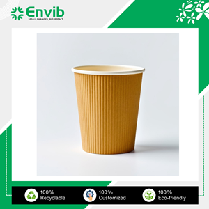 Vasos de papel ondulado de 20oz de calidad superior, diseño personalizado, bebidas calientes de triple pared, servicio aceptable a granel disponible - Product Image 3