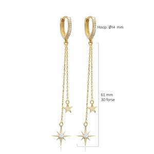 CZ piedra estrella encantos cadena pendientes largos venta al por Mayor turco hecho a mano 925 joyería de plata esterlina - Product Image 6