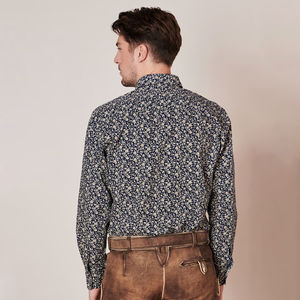 Chemises habillées bavaroises en coton pour hommes, coupe classique, manches longues, motif à carreaux, coupe ajustée, boutonnées, style décontracté, grandes tailles disponibles - Product Image 3