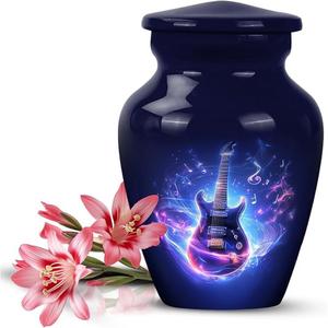 Urna de aluminio personalizada pintada a mano para cenizas humanas Urna conmemorativa con diseño artístico para funerales humanos - Product Image 6