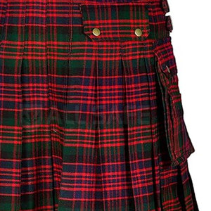Kilt solide utilitaire écossais pour hommes tissu de mélange de coton durable de haute qualité classique Highland Wear Festivals événements personnalisés - Product Image 4