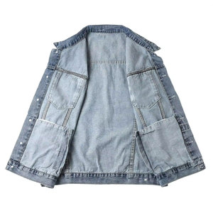 Gilet en jean élégant pour hommes, prix de gros, tendance, respirant, couleur unie, vêtements de rue, gilet en jean pour hommes - Product Image 3