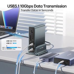 Acasis 15 puertos Tipo-C Hub Estación de acoplamiento 10Gbps Tipo-C a HDMI 4K 60HZ PD100W Para Macbook Pro Triple Display Expansion Dock - Product Image 5