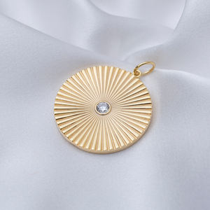 Pendentif rond en pierre CZ transparente, charme en gros, bijoux en argent sterling 925 turc faits à la main - Product Image 4