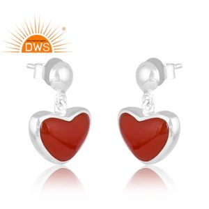 Diseño de tendencia, pendiente de piedras preciosas de ónix rojo Natural de Plata de Ley 925, joyería personalizada para mujer, regalo para ella - Product Image 3