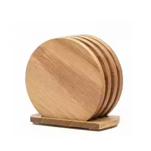 Posavasos de madera elegante al por mayor posavasos de madera hechos a mano con logotipo personalizable para restaurante y bar - Product Image 4