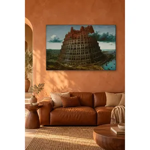 Fida Bruegel Petite tour de Babel aux tons rougeâtres Impression sur toile - Product Image 1