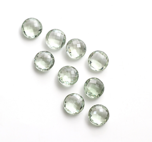 Vente en gros d'Améthyste verte naturelle Briolette Quartz Prasiolite Pierres précieuses à facettes en vrac IGI Certifié pour la fabrication de bijoux - Product Image 4