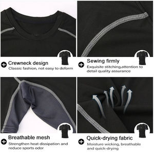 High Quality Printing <b>Men</b> Graphic 95 Cotton 5 Compression Tshirts <b>Stretch</b> Breathable Gym Short Sleeve T Shirt - Product Image 6
