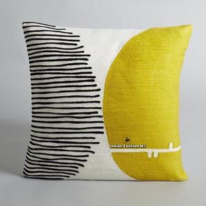 Hot Selling Design Wool Handmade Crewel Embroidery Wool Chain Stitched <b>Cushion</b> Cover For Sofa Living Room Hot Selling Product - Product Image 2