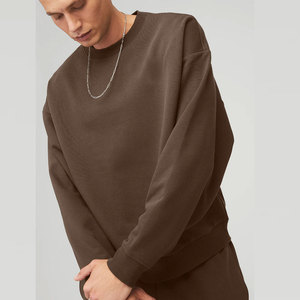 Sudaderas de hombre de material polar de servicio OEM algodón de alta calidad personalizado 420GSM suéter de cuello redondo para Hombre Sudaderas básicas - Product Image 4