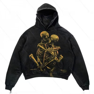 Sudadera con capucha de invierno de lana en blanco de gran tamaño grueso de alta calidad personalizada 400 gramos 100% algodón bordado de hombre - Product Image 4