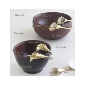 Juego de dos cuencos de madera para servir, tamaño personalizado, forma redonda, cuenco para servir postres de chocolate al mejor precio - Product Image 3