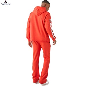 Marque privée sur mesure Jogging ensemble hommes survêtement sweat à capuche droite jambe large pantalons de survêtement Gym deux pièces sweats à capuche - Product Image 6