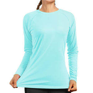 Ropa para exteriores Cuello redondo Slim-Fit Rash Guard Camisetas Protección de la piel para ropa al aire libre Mangas largas Rash Guard para mujeres - Product Image 1