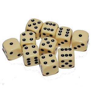 Dés à jouer en résine D6 de 16 mm, bord arrondi, crème/noir, dés à jouer à 6 faces pour bar, club et salle de classe, lot de dés - Product Image 6