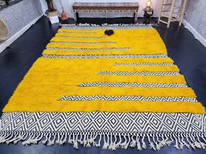 Custom Size <b>Mustard</b> Color Moroccan Rug for Living Room Handmade Non Slip Hand Tufted Wool Rug at Best Wholesale Price - Product Image 2