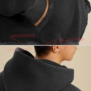 Sudadera con capucha de lavado ácido de algodón negro para hombre de alta calidad, sudaderas de ajuste regular hechas a medida para invierno - Product Image 5