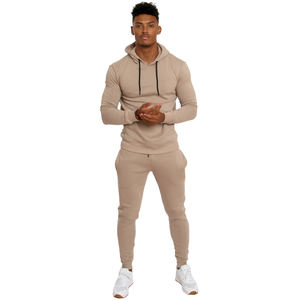 Survêtements de sport pour hommes avec logo personnalisé vierge de marque Training jogging wear deux pièces ensemble survêtement survêtement uni pour hommes - Product Image 5