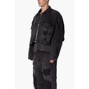 Veste et manteau en jean déchiré oversize pour homme Veste en jean déchiré oversize à la mode et tendance pour homme - Product Image 2