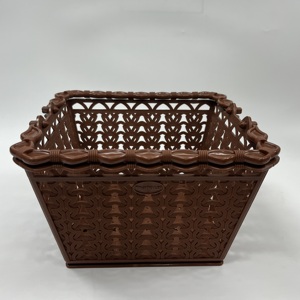 Poignées confortables personnalisables Panier de rangement en plastique écologique de qualité alimentaire pour l'affichage Sculpté et sûr - Product Image 1