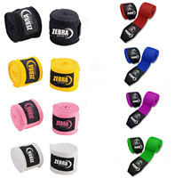 Bandages de boxe en coton et cuir durables imprimés sur mesure, élastiques, rapides, 2,5m-5m, logo personnalisé ZEBRA SPORTS ZS-664, qualité supérieure