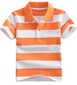 Venta al por mayor logotipo personalizado frontal impreso de punto 100% algodón 180g sólido transpirable secado rápido Casual manga corta Polos niños - Product Image 2