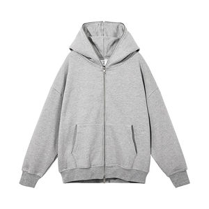 Fabricant en gros de sweats à capuche surdimensionnés à fermeture éclair intégrale, 100% coton molletonné, logo et design personnalisés, vêtements décontractés unisexes, fournisseur de sweats à capuche - Product Image 2