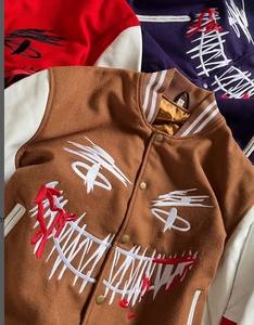 Varsity Baseball Bomber Jacket Hombres Hip Hop Harajuku Bone Letter Patchwork Chaquetas de cuero Streetwear Mujeres Unisex College Coats - Product Image 5