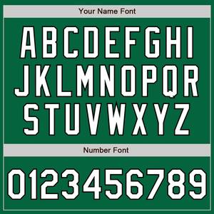 Maillot de baseball personnalisé vert Kelly blanc-noir authentique fondu mode - Product Image 3